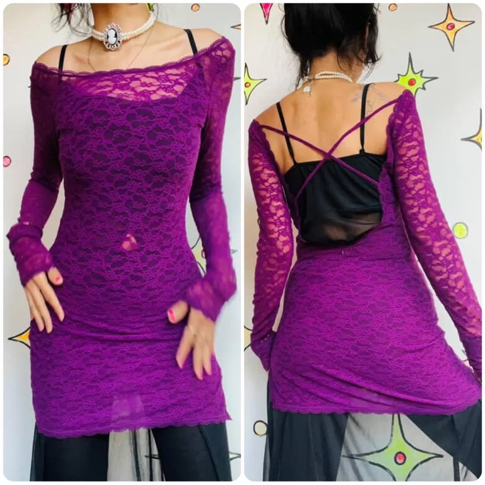 Victoria's Secret Long Sleeve Purple Lingerie dress